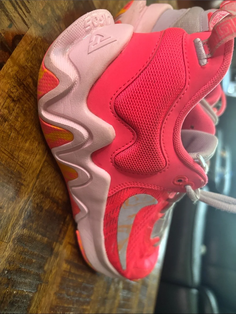 Nike Kids Two-Tone Neon Pink and Light Gray Sneakers